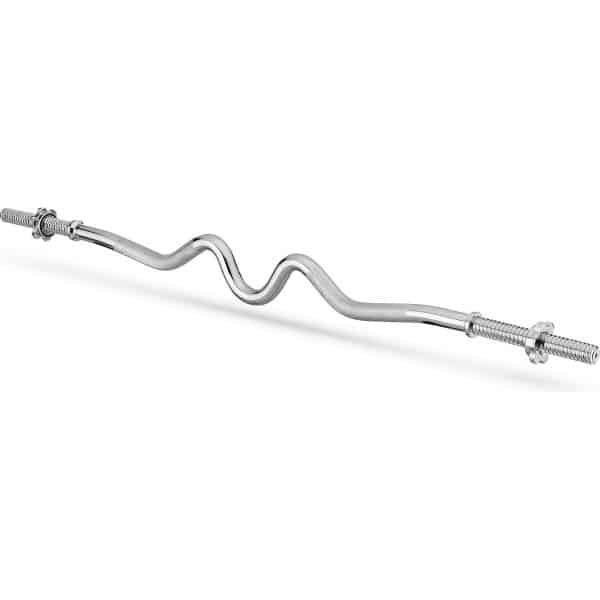 Curl Halterstang 120cm - Gehard Staal voor Krachttraining tot 85kg incl. Sterklemmen