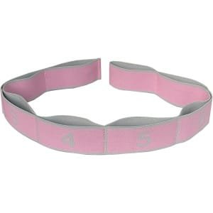 Daity Yoga-stretchband met één lus, geschikt voor krachttraining, flexibiliteitsverbetering en revalidatieoefeningen. Gemaakt van zeer sterk, trekvast materiaal, geschikt voor thuisgebruik en in de sportschool (grijsroze).