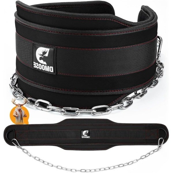 Dip Belt met Ketting voor Gewichtheffen - Powerlifting CrossFit Workouts - Lange Heavy Duty Steel Ondersteuning