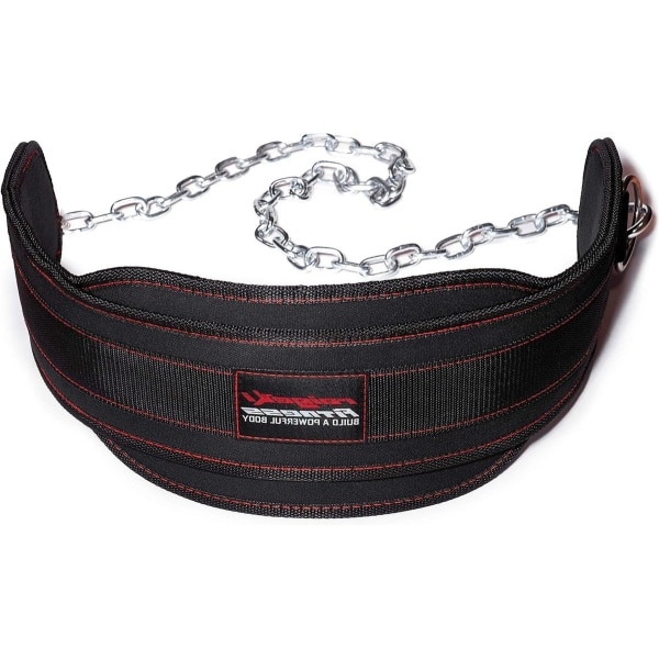 Dip Riem met Ketting 106 cm Stalen Ketting - Trainingsplannen - Gewichtenriem voor Krachttraining Bodybuilding Gewichtheffen en Pull-Ups - Voor Vrouwen en Mannen