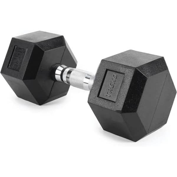 Dumbbells 12.5kg - 35kg Hexagon Rubber Gewichten voor Krachttraining Thuis