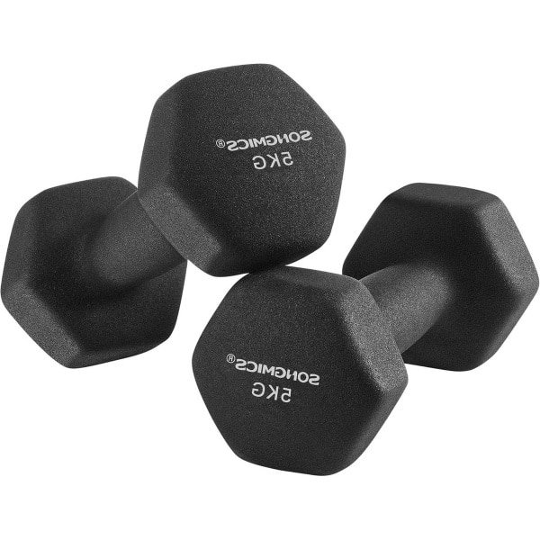 Dumbbells/Gewichten Set van 2 - Zeshoek Neopreen Coating - Krachttraining Fitness Thuis
