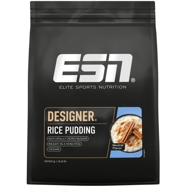 ESN Designer Rice Pudding - 3 kg - instant rijstepap voor krachttraining en duursport - licht verteerbare complexe koolhydraten - suikervrij, snel klaar en perfect voor spierherste