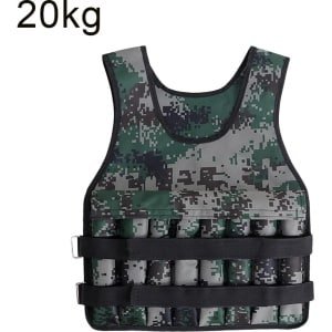 Enkilight- Verstelbaar Gewichtsvest 20kg - Gewichtsvesten - Weight vest - Gewichten - Krachttraining & Crossfit Trainingsvest - Hardlopen - Cardio - Leger groen - Geschikt vanaf maat M / L- Gewichtsvest- Gewichtsvest 20kg- Weight vest