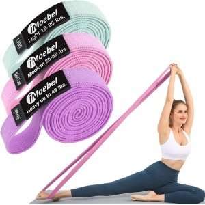 Fitnessband Set van 3 Met Weerstandsbanden voor Krachttraining en Yoga