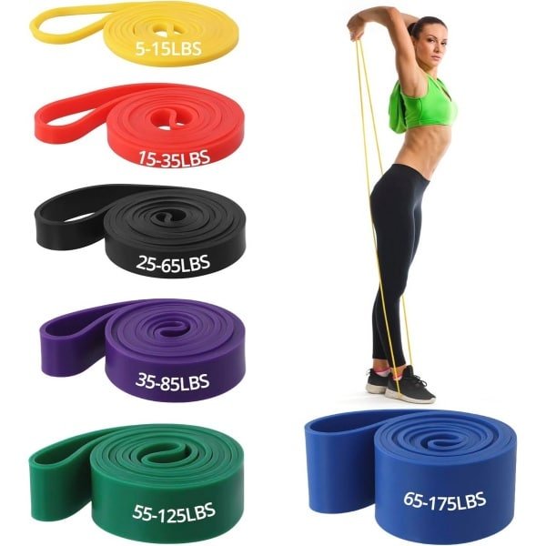 Fitnessbanden Set - 6 Stuks Weerstandsbanden voor Krachttraining en Yoga