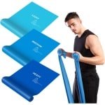 Fitnessbanden, gymnastiekband, 2 m lang, sterke weerstandsbanden, ideaal voor yoga, pilates, krachttraining, fitnessband, fitnessbanden voor mannen en vrouwen, met trainingshandleiding (mogelijk niet