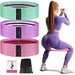 Fitnessbanden, set weerstandsbanden, heupbanden, 3 treksterktes trainingsband en weerstandsband, ondersteuning voor beentraining, heuptraining, krachttraining en pull-ups