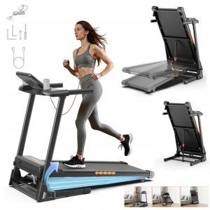 Formill FT61 Loopband met 15% helling - 1 tot 13.5 km/u - Walking pad - Loopband inklapbaar - Wandelband - Hardloopband - Treadmill - Extra Krachtige 3.0 PK Motor - 16 Programma's - 99% Voorgemonteerd - De perfecte Loopband voor onder het Bureau