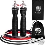 Gewichten Springtouw met Handvatten + Microvezeldoek en Stalen Kabel - Crossfit Springtouw Voor Mannen en Vrouwen