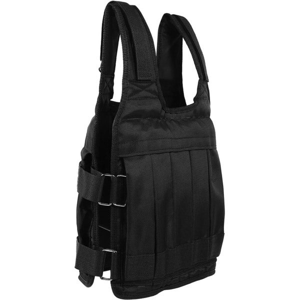 Gewogen Vest 50KG met 12 Zakken, Schuimkussen en Verstelbare Riemen voor Hardlopen, Training, Krachttraining, Fitness - Zwart