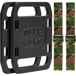 Gietijzeren Rugzakgewichten, 10 Pond, Paar Rugzakplaten Met Riemen, Verstelbare Gewichten voor Rugzaktraining, Swings, Squats, Krachttraining, Gewichtheffen, Fitnesstraining