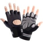 Gigicial Gewichthefhandschoenen - Antislip fitnesshandschoenen - Volledige handpalmbescherming/polssteun - 1 paar - Geschikt voor fitness en krachttraining - Zwart