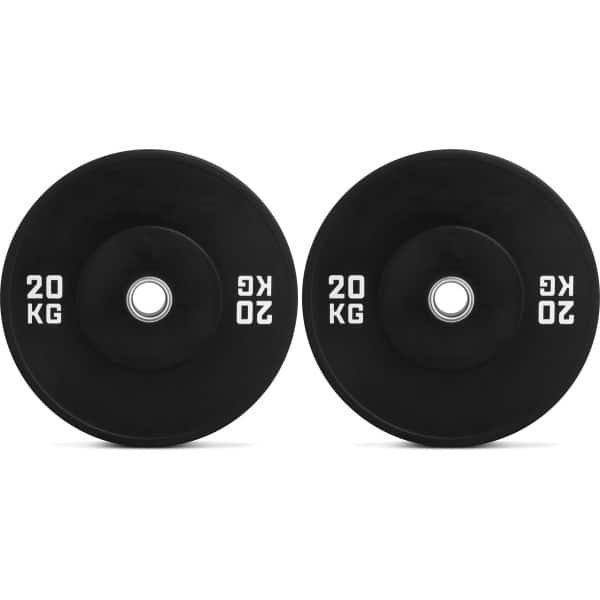 Gym Masters - Bumper Plates 20 kg (2 stuks) - Halterschijven 50 mm - Premium Rubber - Vloerbeschermend - Gewichtsschijven voor Krachttraining & Crossfit