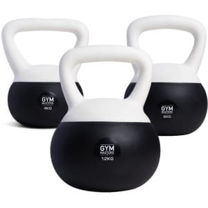 Gym Masters Zachte Kettlebell Set - 4, 6 & 12 kg - Fitness Gewicht voor Thuis & Sportschool - Krachttraining & Cardio - Anti-Beschadiging