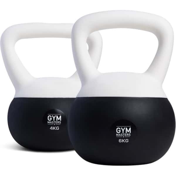 Gym Masters Zachte Kettlebell Set - 4 & 6 kg - Fitness Gewicht voor Thuis & Sportschool - Krachttraining & Cardio - Anti-Beschadiging