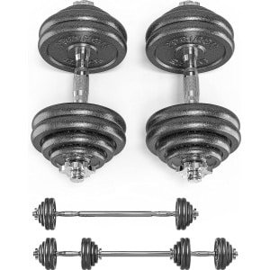 Halsters, halterset van gietijzer, 2-in-1 cortehalsters en langhalster met aansluitdoos, 5-30 kg verstelbare halterset, 2-delige haltergewichten voor krachttraining