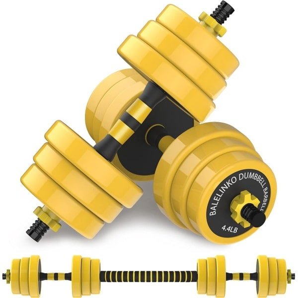 Halter met rubberen grip en gietijzeren gewichten voor krachttraining