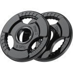 Halterschijven met rubberen afwerking voor krachttraining - Massieve gietijzeren gewichten