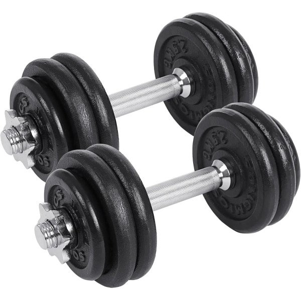 Halterset - Dumbells - 20/30/40kg - Verstelbare - Halterstang Met Gewichten - Voor Krachttraining - en Fitness - Duurzame Gewichtsplaten - Zwart