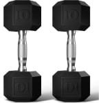 Halterset Rubberen Zeshoekige Handgewichten voor Krachttraining Thuisgym