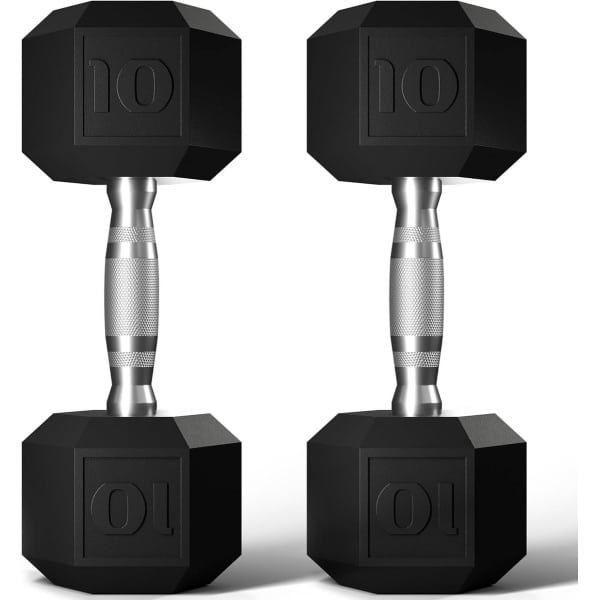 Halterset Rubberen Zeshoekige Handgewichten voor Krachttraining Thuisgym