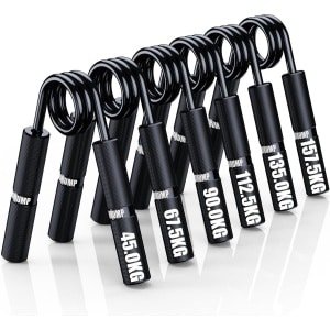 Handtrainer, onderarmtrainer, 4 stuks of 6 stuks, 22,5-157,5 kg, metalen gripkracht, training, antislip heavy duty handgrijper voor vingers, krachttraining, letsel, herstel en spieropbouw