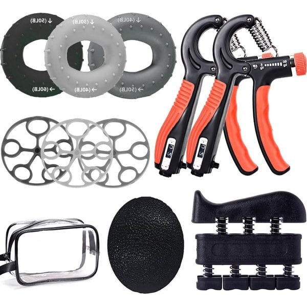 Handtrainer vingertrainer 10-delige set - gripkrachttrainer handtraining - vingerhalter vingertrainingsapparaat - massageballen vingerstretcher - antistressballen voor fitness krachttraining therapie - html content toegevoegd