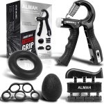 Handtrainer, vingertrainer, set van 2, draagbare onderarmtrainer, 5-68 kg, verstelbaar handtrainingsapparaat, handtrainer, vingerhouder voor handfysiotherapie, stokken, onderarm, krachttraining