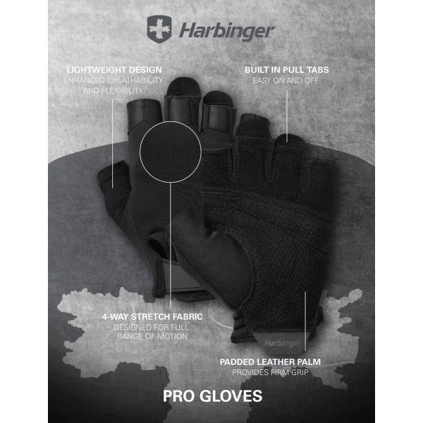 Harbinger Training Grip Gloves - Fitness Handschoenen Heren & Dames - Deadlifting - S - Unisex - Zwart - Gym & Crossfit Training - Krachttraining