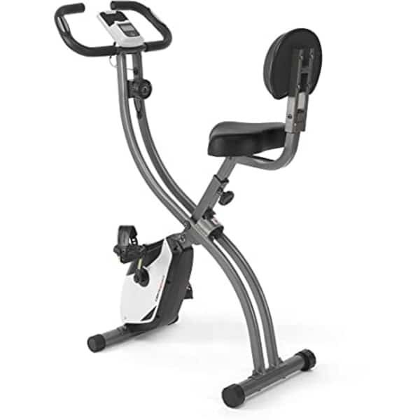 Hometrainer met Rugleuning en Hartslagsensoren - Opklapbare Fitnessbike voor Thuis