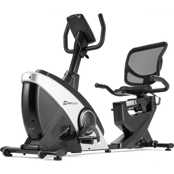 Hop-Sport Hometrainer HS-070L - Fiets-Ergometer met Bluetooth, App-Besturing & 32 Weerstandsniveaus, 12 Programma's (Zilver)