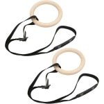 Houten Gymnastiekringen met Verstelbare Banden voor Krachttraining Thuis