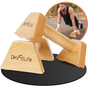 Houten Push-up Handvatten voor Krachttraining - Joint-vriendelijk en Antislip - Parallettes, Dip Bars en Push-up Bars voor Thuis en Buiten