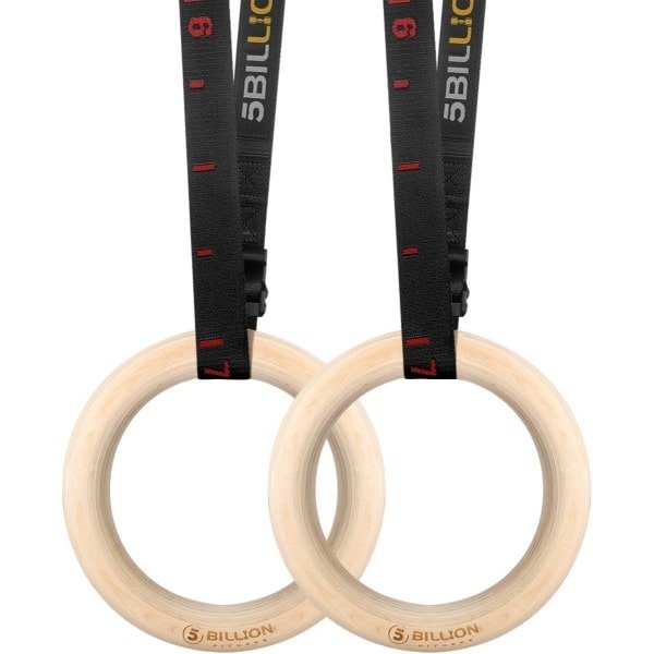 Houten gymnastiekringen 28 mm - Olympische ringen voor spieropbouw en krachttraining