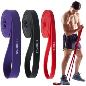 Ibenzoa® Set van Drie Latex Weerstandsbanden met Verschillende Weerstandsniveaus voor Fitness en Krachttraining