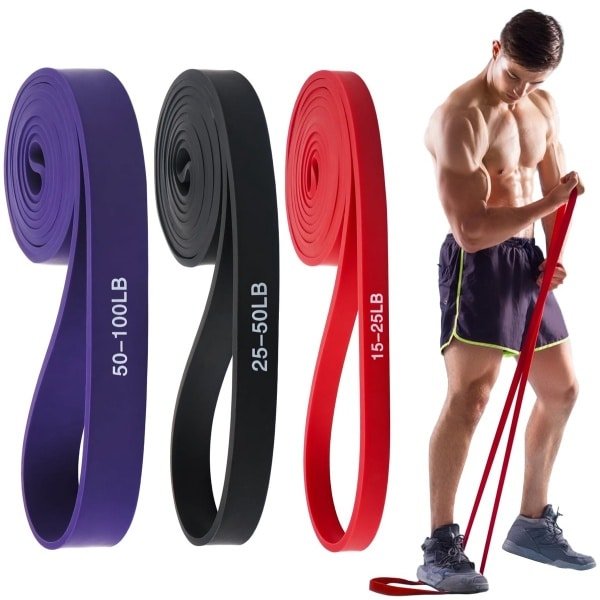 Ibenzoa® Set van Drie Latex Weerstandsbanden met Verschillende Weerstandsniveaus voor Fitness en Krachttraining
