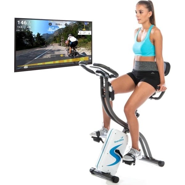 Inklapbare Hometrainer met Rugleuning, Bluetooth en 24 Weerstanden voor Thuis