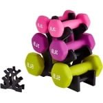 JGS Premium - Driehoekige Halterrekstandaard 3 Niveaus Gewichtshouder 23x225x85cm voor Thuisgymnastiek en Krachttraining.