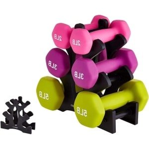 JGS Premium - Driehoekige Halterrekstandaard 3 Niveaus Gewichtshouder 23x225x85cm voor Thuisgymnastiek en Krachttraining.