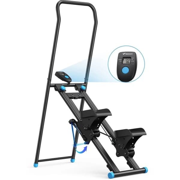 JerMore® - verticale trapklimmer - cardio fitness apparaat - opvouwbaar - full body training - zwart - 133 x 56 x 86 cm - 12 kg