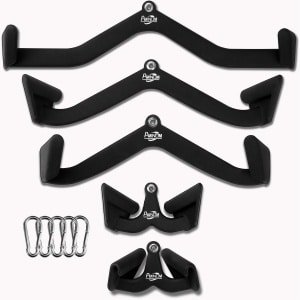 Kabelmachine Accessoires Set: Pulldown Stang, V-Bar en Triceps Handvatten voor Krachttraining