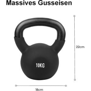 Kettlebell 2kg - Massief Gietijzer met Neopreen Coating - Ideaal voor Krachttraining Thuis
