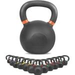 Kettlebell 4kg - 28kg van massief gietijzer met poedercoating - Schommel halter voor krachttraining thuis