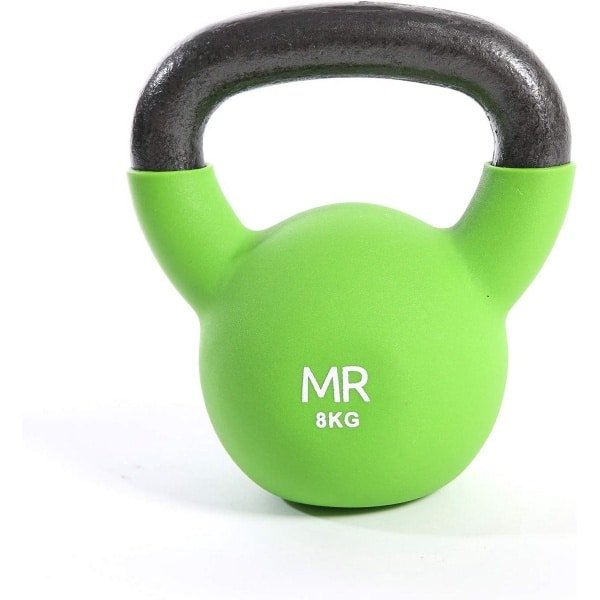 Kettlebell van Gietijzer met Neopreen Coating 8kg - Krachttraining en Fitness