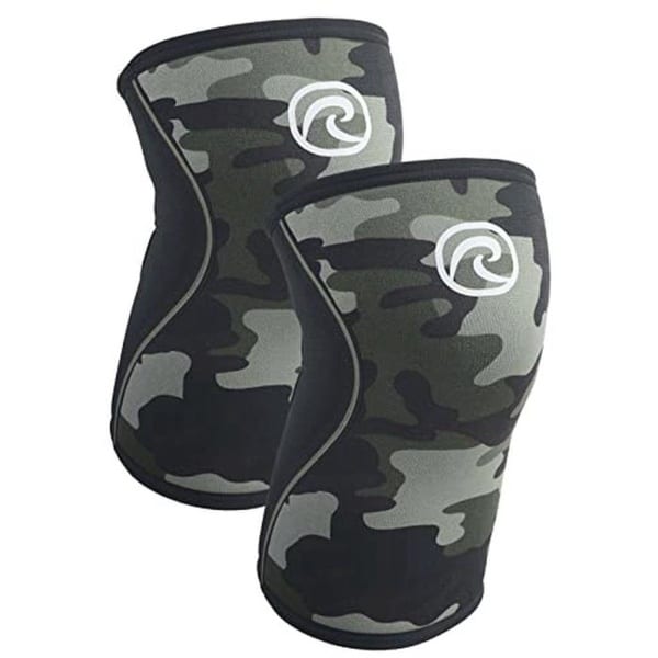 Kniebandage 7 mm neopreen voor krachttraining en fitness - Flexibele, antislip kniehoes in camouflage voor dames en heren - Bescherming en ondersteuning voor zware training