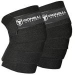 Kniewikkels (1 paar) - 20 cm elastische knieondersteuning & compressie - voor gewichtheffen, powerlifting, fitness, crossfit WODs & sportschool workout - knieriemen voor kniebuigingen (zwart)