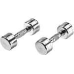 Korte Halters Set Gekarteld Chroom - Ideaal voor Krachttraining en Fitness