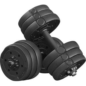 Korte Halterset 20 kg - Gietijzeren Halters met Draaibare Sluitingen voor Krachttraining en Fitness