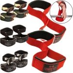 Krachttraining fitness gewichtheffen - 2-delige lussen optrekhulp dubbele lus lifting straps